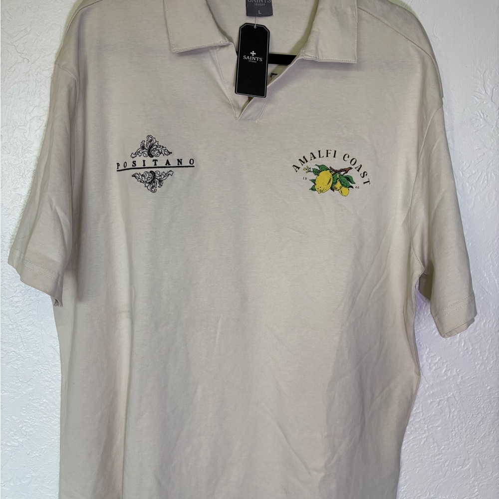 Fashion Nova Cream Amalfi Coast Positano Polo with Lemon Graphic